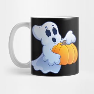 Cute ghost with pumpkin Mug